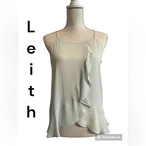Leith Wrap Front Ruffle Tank NWT‎